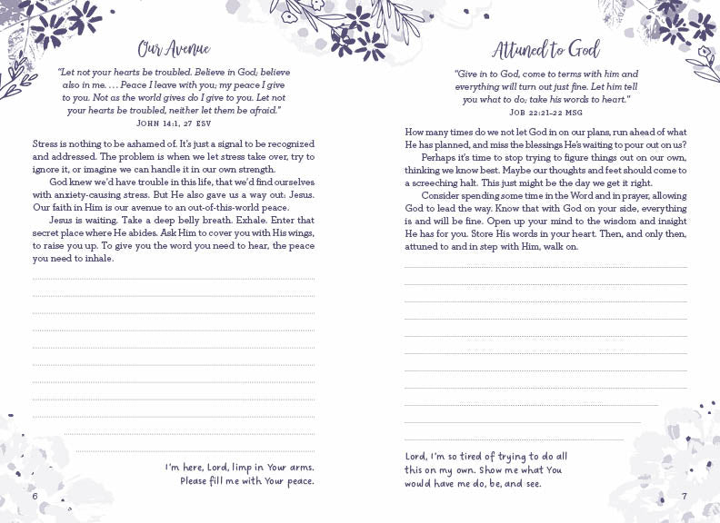 3 Minutes to a Less Stressed Life Devotional Journal - The Cura Way