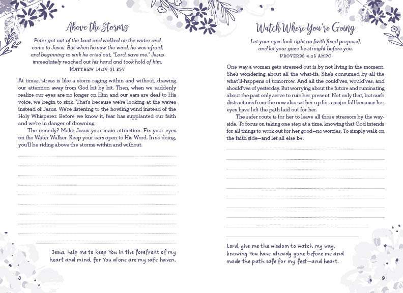 3 Minutes to a Less Stressed Life Devotional Journal - The Cura Way
