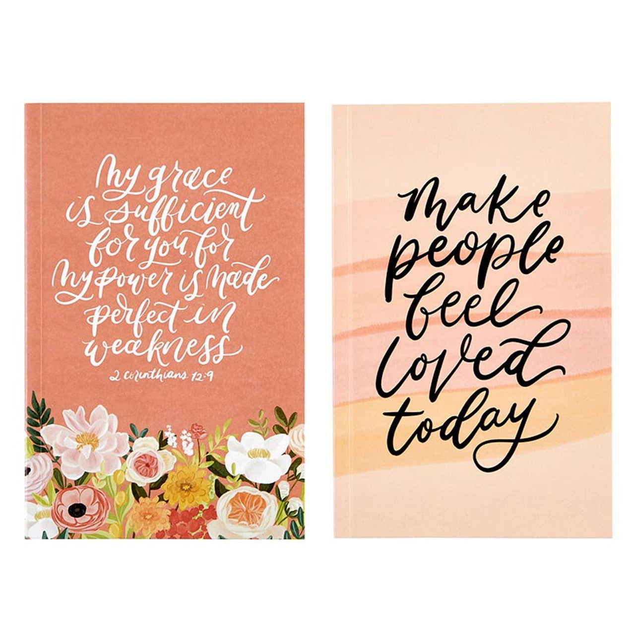 Notebook Set - My Grace is Sufficient - Make People Feel Loved Today - The Cura Way