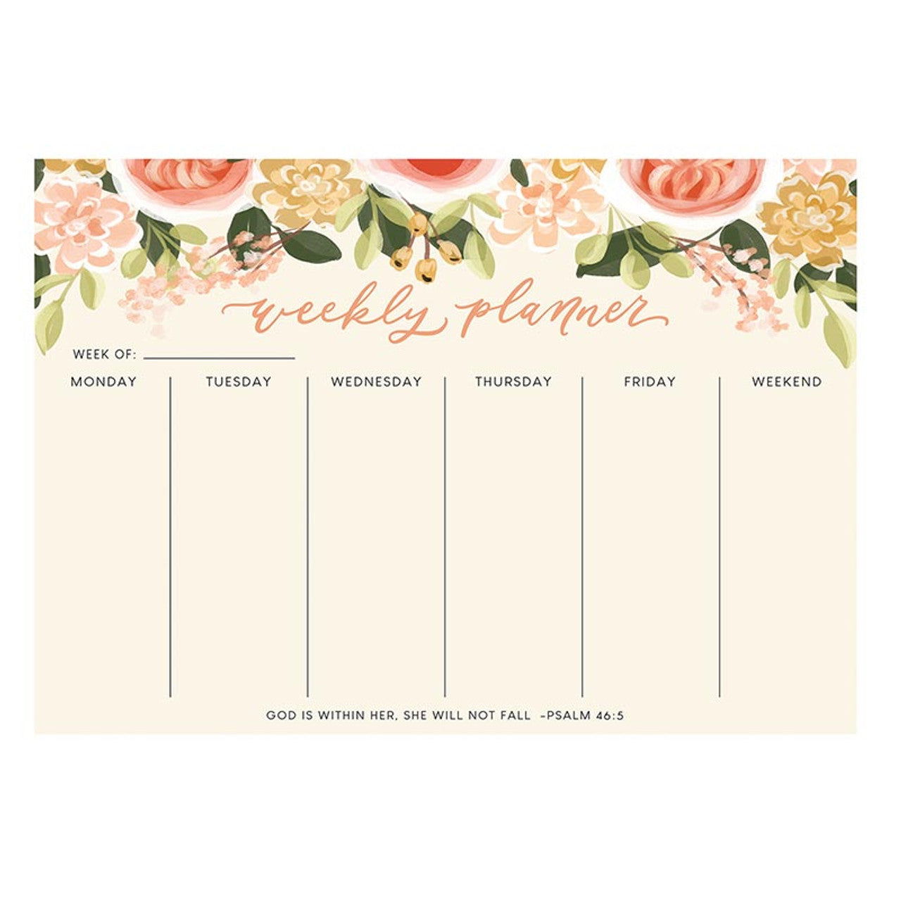 Weekly Planner - Psalm 46:5 - The Cura Way