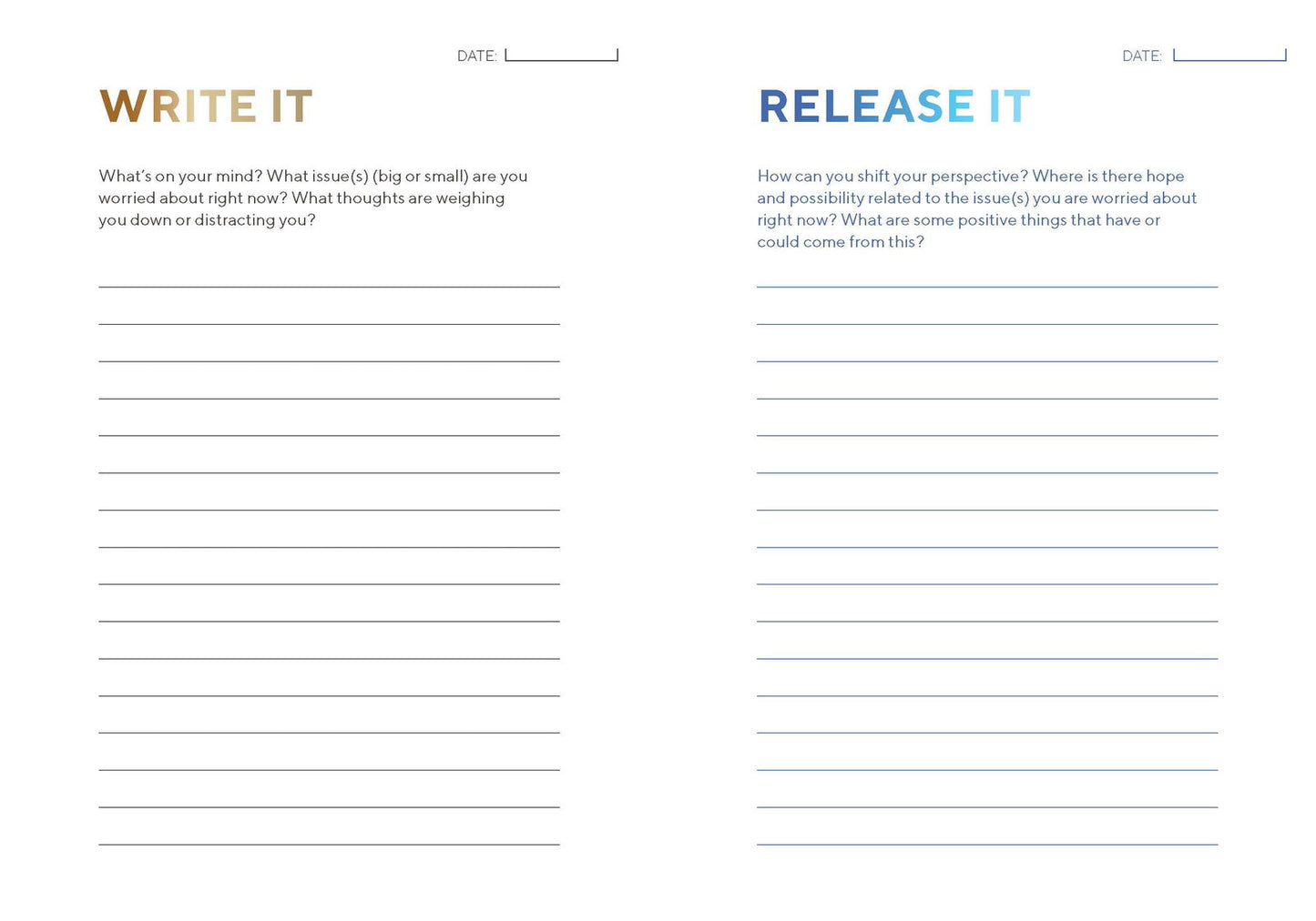 Write and Release Journal - The Cura Way