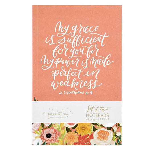 Notebook Set - My Grace is Sufficient - Make People Feel Loved Today - The Cura Way